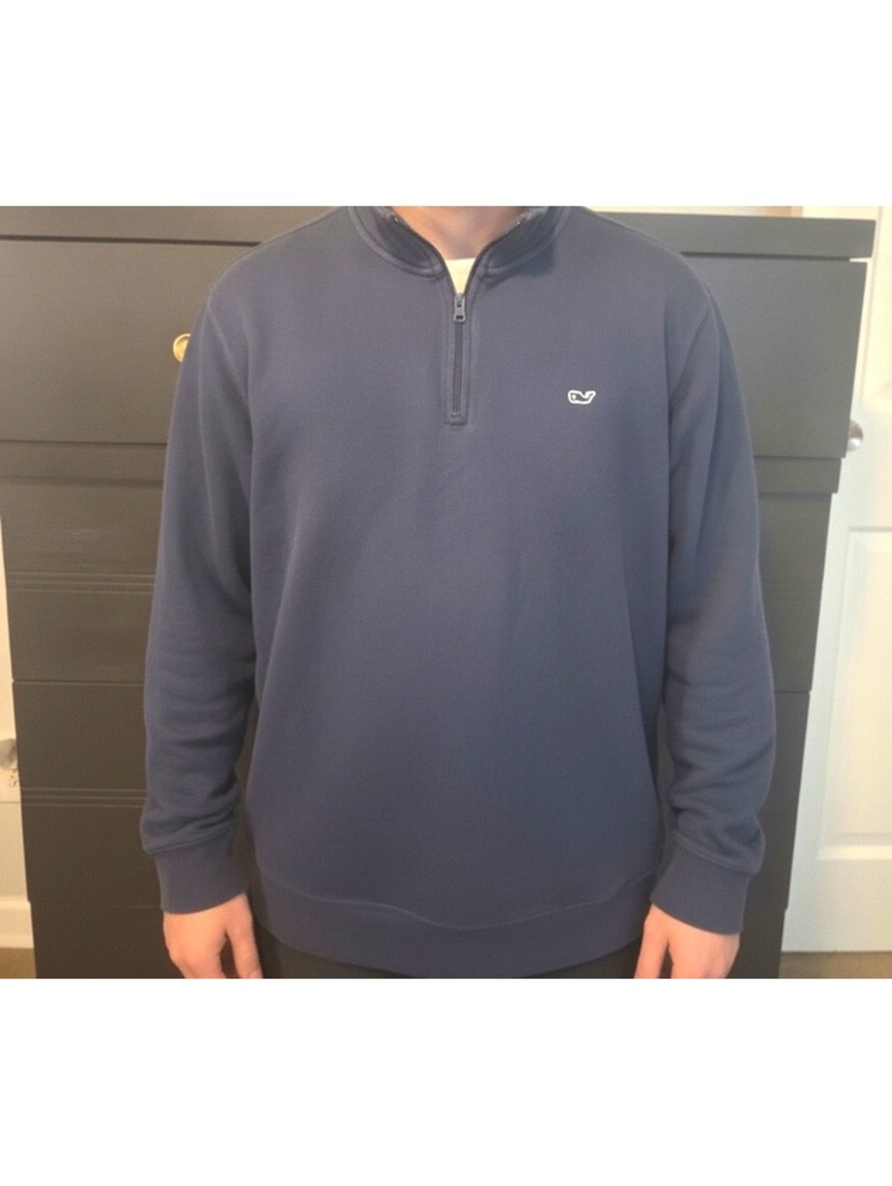Vineyard Vines Men's Pullover Half-Zip Sweatshirt Whale Logo Navy XXL